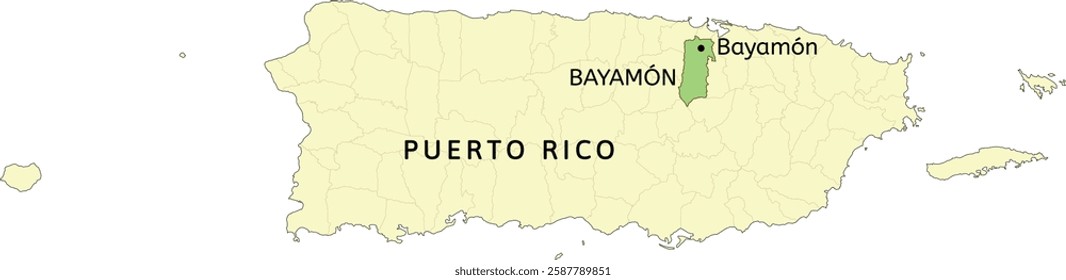 Bayamón municipality and town of Bayamón location on Puerto Rico map