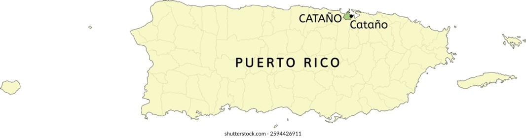 Cataño municipality and town of Cataño location on Puerto Rico map