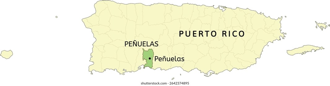 Peñuelas municipality and town of Peñuelas location on Puerto Rico map