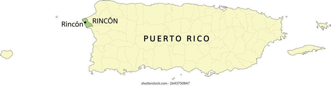 Rincón municipality and town of Rincón location on Puerto Rico map
