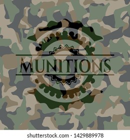 Munitions camouflaged emblem. Vector Illustration. Detailed.
