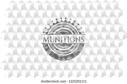 Munitions grey emblem with cube white background