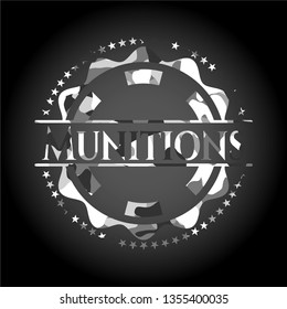 Munitions on grey camo pattern