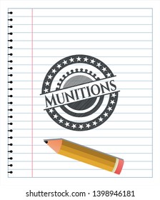 Munitions pencil effect. Vector Illustration. Detailed.