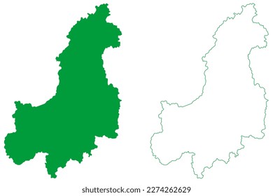 Muniz Freire municipality (Espírito Santo state, Municipalities of Brazil, Federative Republic of Brazil) map vector illustration, scribble sketch Muniz Freire map
