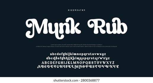 Munk Rub Luxury Serif Font in modern style with a big set of different ligatures, this typeface can be used for logos