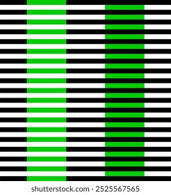 munker white illusion. Vector graphic optical illusion. The two green stacks look different saturation, but they are exactly the same