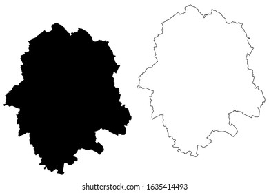 Munster City (Federal Republic of Germany, North Rhine-Westphalia) map vector illustration, scribble sketch City of Munster map