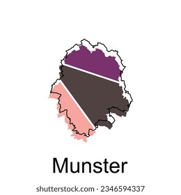 Munster City Map. vector map of German Country design template with outline graphic colorful style on white background
