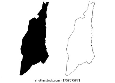 Muntinlupa City (Republic of the Philippines, Metro Manila, National Capital Region) map vector illustration, scribble sketch City of Muntinlupa map
