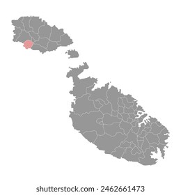 Munxar District map, administrative division of Malta. Vector illustration.