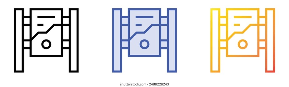 mupi icon. Linear, Blue Fill and Gradient Style Design Isolated On White Background