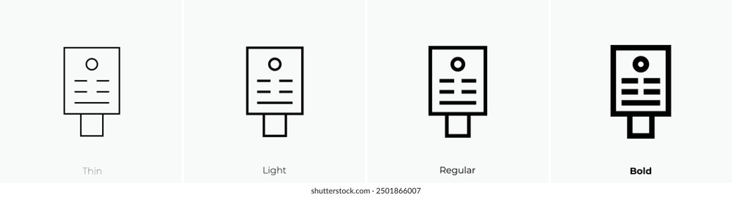 mupi icon. Thin, Light Regular And Bold style design isolated on white background
