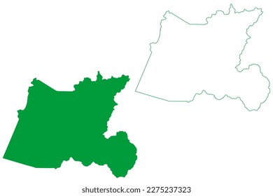 Muqui municipality (Espírito Santo state, Municipalities of Brazil, Federative Republic of Brazil) map vector illustration, scribble sketch map