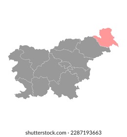 Mura map, region of Slovenia. Vector illustration.