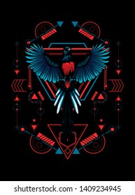 Murai Bird with sacred geometry pattern