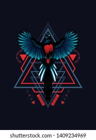 Murai Bird with sacred geometry pattern