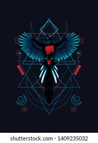 Murai Bird with sacred geometry pattern
