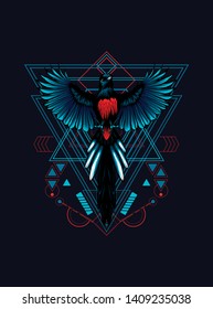 Murai Bird with sacred geometry pattern
