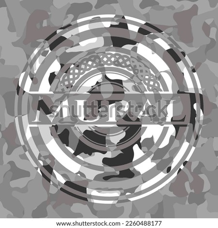Mural on grey camouflaged texture 