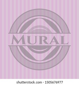 Mural retro pink emblem. Vector Illustration. Detailed.