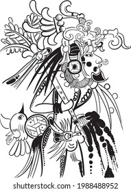 Murals of Mayan gods in San Bartolo Guatemala