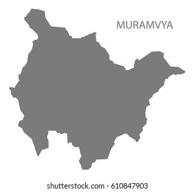 Muramvya Burundi province map grey illustration silhouette