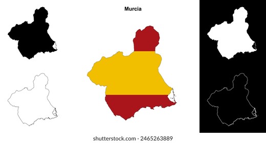 Murcia leere Umrisskarte Set