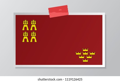 murcia flag with plaster