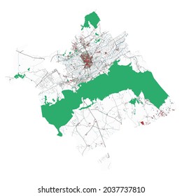 Murcia map. Detailed map of Murcia city administrative area. Cityscape panorama. Royalty free vector illustration. Outline map with highways, streets, rivers. Tourist decorative street map.