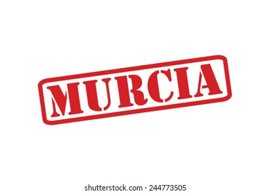 MURCIA Red Rubber Stamp Vector over a white background.