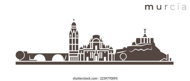 Murcia Simple Monochrome Stylische Skyline