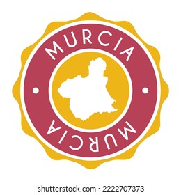 Murcia, Spain Badge Map Vector Seal Vector Sign. National Symbol Country Stamp Design Icon Label. 