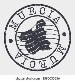 Murcia Spain Stamp Postal. Map Silhouette Seal. Passport Round Design. Vector Icon. Design Retro Travel.