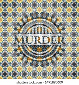 Murder arabic emblem background. Arabesque decoration.