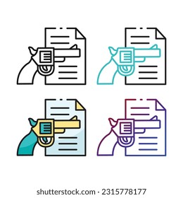 Murder case icon design in four variation color