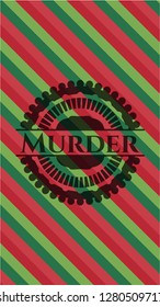 Murder christmas emblem background.