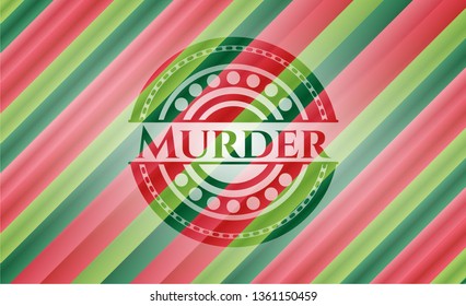 Murder christmas emblem background.