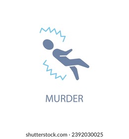 icono de la línea de concepto de asesinato. Ilustración de elemento simple. diseño de símbolos de esquema de concepto de asesinato.