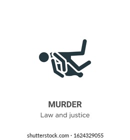 Murder glyph icon vector on white background. Flat vector murder icon symbol sign from modern law and justice collection for mobile concept and web apps design.
