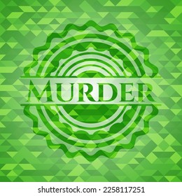 Murder green emblem. Mosaic background. Vector Illustration. Detailed. 