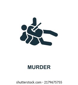 Murder Icon. Monochrome Simple Line Crime Icon For Templates, Web Design And Infographics