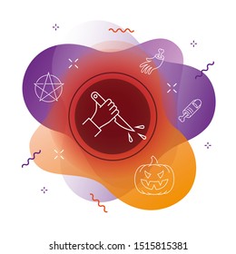 Murder icon on Modern background - Happy halloween icons - Editable stroke
