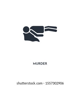 murder icon. simple element illustration. isolated trendy filled murder icon on white background. can be used for web, mobile, ui.