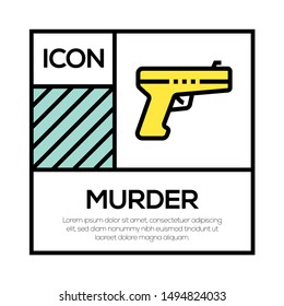 MURDER AND ILLUSTRATION ICON CONCEPT