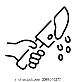 Murder knife icon in linear style 