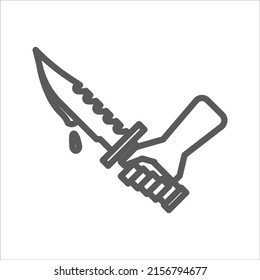 Murder Knife simple line icon
