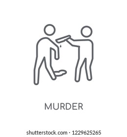 murder linear icon. Modern outline murder logo concept on white background from law and justice collection. Suitable for use on web apps, mobile apps and print media.