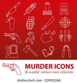 murder outline icons