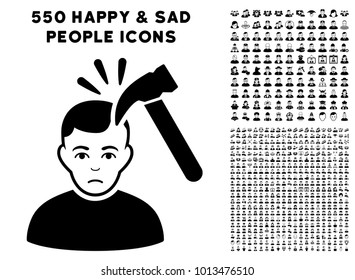 Murder pictograph with 550 bonus pitiful and happy user clip art. Vector illustration style is flat black iconic symbols.